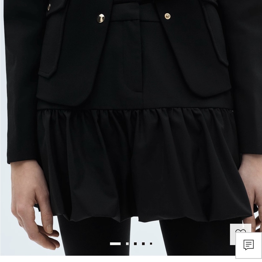 Mango Balloon Ruffled Mini Skirt